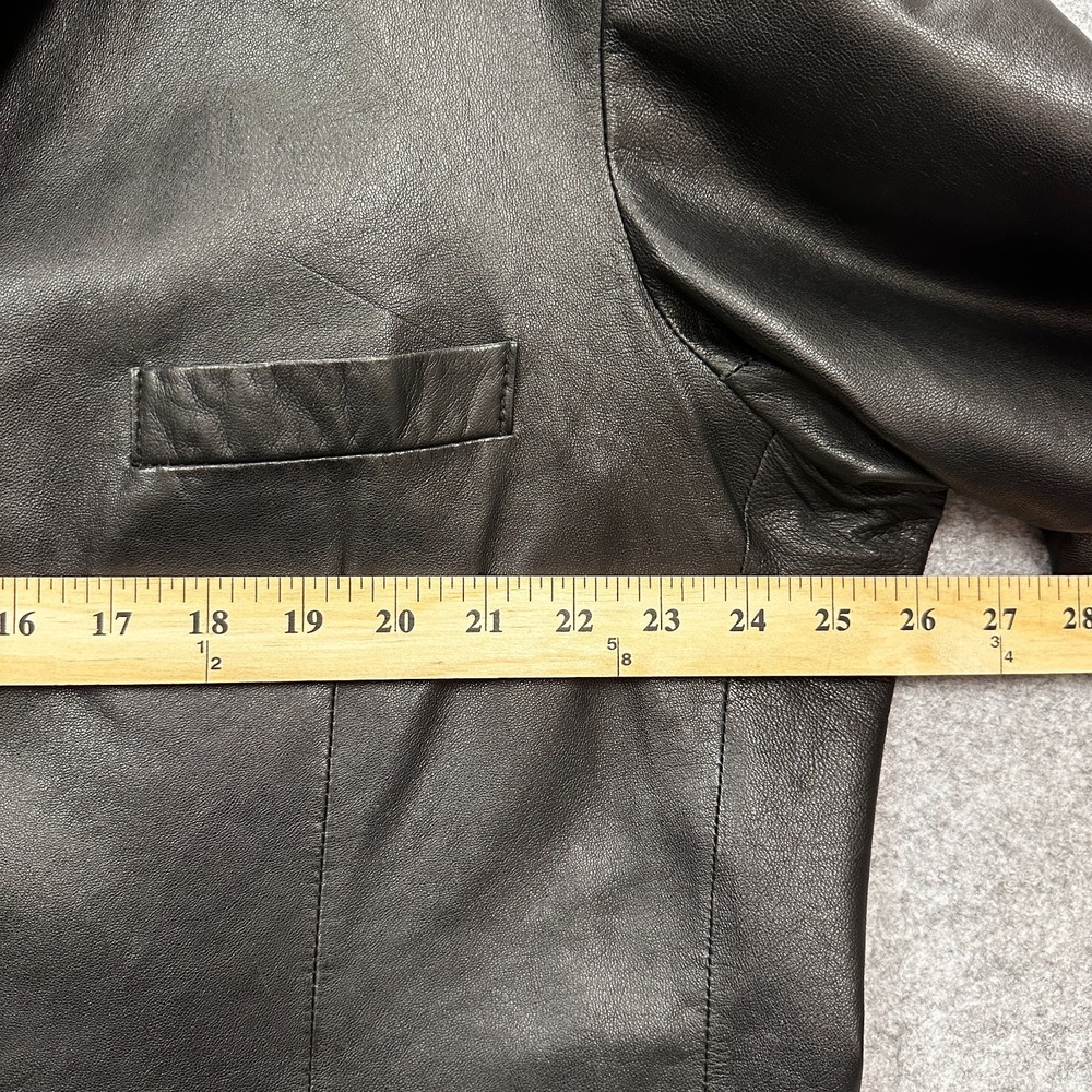 Alfani Leather Jacket Mens Size 48 L Positano Black Sport Coat Blazer Soft - Picture 9 of 12